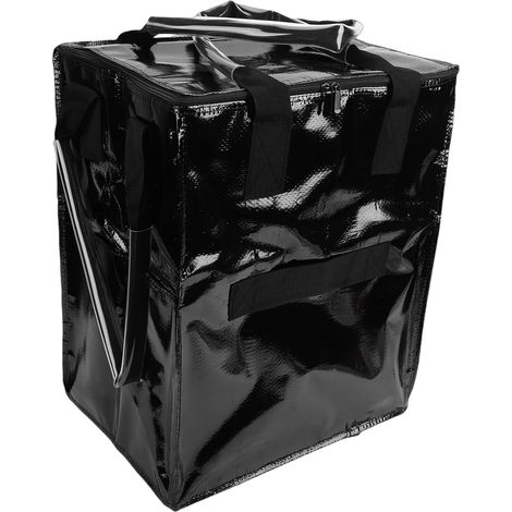 Reusable Grocery Bag on Wheels, Foldable Tote Bag, Shopping Trolley with Zippered Cover and Handle, Ideal for Travel, Laundry, Camping and More (Black) (1/5)