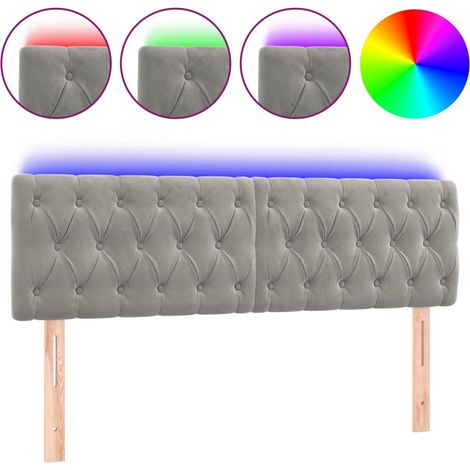Maison Exclusive - Testiera a LED Grigio Chiaro 144x7x78/88 cm in Velluto