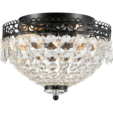 Plafonnier 2xE14 avec prismes verre 28 cm Noir - Markslöjd - Joline (1/3)