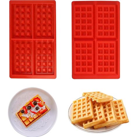 Moule à gaufres en silicone, forme carrée, idéal pour la confection de chocolats, biscuits, etc. - AquaForge (1/5)