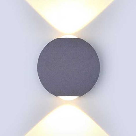 V-TAC VT-836 Applique murale LED 6W blanc neutre 4000K corps aluminium rond gris IP65 - SKU 8306 (1/5)