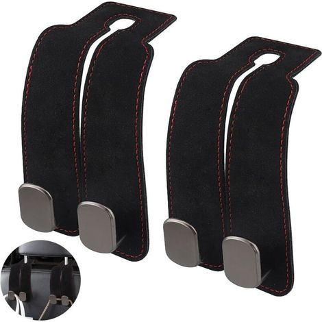 Lot de 2 crochets pour appuie-tête de voiture, crochets multifonctionnels pour dossier de siège de voiture,Crochet D'appui-Tête de Aiège Arrière de Voiture Accessoires intérieurs de vo (1/4)
