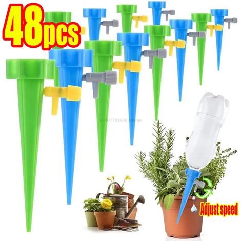 (1 pièce - Bleu) Système d'irrigation goutte à goutte automatique, arrosage automatique réglable pour plantes à fleurs, serre et jardin. Dispositif de goutte à goutte automatique. (1/4)