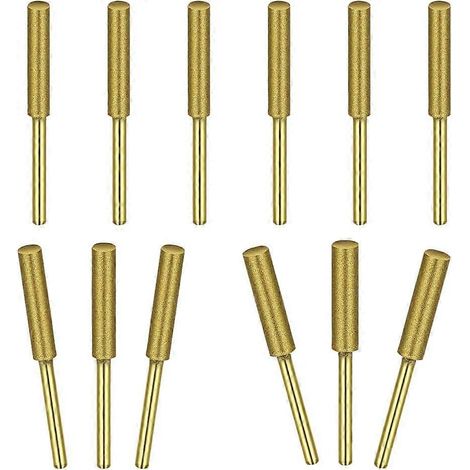 Lime à chaîne de tronçonneuse 12 pièces - Tailles assorties : 5/32, 3/16 et 7/32 - Pour affûter rapidement et facilement les lames de tronçonneuse. (1/4)