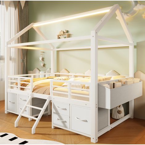 Vitrine 80x35x180 cm MDF blanc LED Bluetooth, 4 portes, rangement et exposition - CHICFURN (1/5)