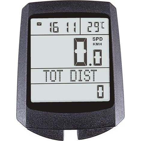 QAZQA Ordinateur De Vélo, 1,6"Mini GPS sans Fil Cyclisme Ordinateur De Vélo, ​ Chronomètre D'odomètre De Bicyclette De 5 Langues pour Vélo De Route VTT Vélo