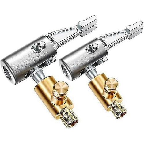 Lot de 2 embouts de gonflage à verrouillage, verrouillage métallique avec valve de décompression, standard 8 mm (1/5)