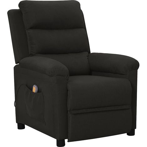 vidaXL Sillón de masaje de tela negro (1/5)