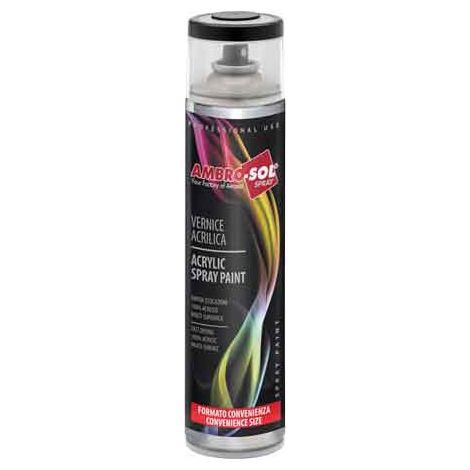 BOMBOLETTA SPRAY ACRILICO UNIVERSALE 600 ML Nero lucido RAL 9005 - 6 pezzi- AMBROSOL