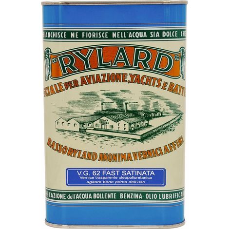 RYLARD VG 62 Fast Vernice trasparente oleopoliuretanica per legno, satinata, lattina da 1.000 ml.