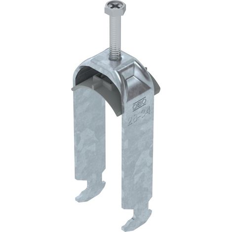 OBO Bettermann Abrazadera de estribo 2056 doble 28-34mm acero cincado por inmersión en caliente, 1186230