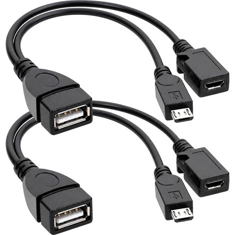 Adaptateur Micro USB vers USB OTG avec Câble d'Alimentation, Câble OTG pour Appareils Hôtes, Compatible avec Fire TV Stick, Lecteurs Multimédia, PlayStation Classic, Clavier, Souris et Clé USB (1/5)