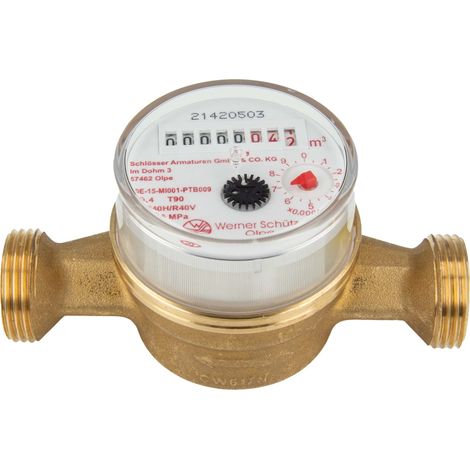 JS Einstrahlzähler ETW (Warmwasser) bis 90 Grad - Länge 130 mm, 1 Zoll AG - Q3=4,0 / R40 (1/5)