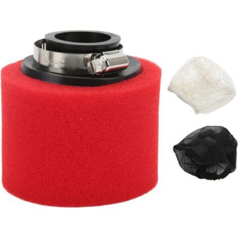 Esponja de filtro de aire de 35 mm/1,38 pulgadas, limpiador a prueba de polvo para motocicletas y cuatrimotos de 50 cc a 200 cc, color rojo, alta filtración, lavable, mejora el flujo de aire, ajuste u (1/5)