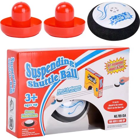Airs Hockey Hover Puck, Jeu de Hockey sur Table avec 2 Poussoirs Rouges, Set de Table de Air Hockey Portable Palet de Air Hockey Hover Puck (1/5)