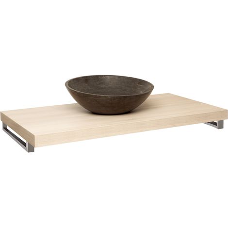 Naturel – Plaque sous lavabo 90x50 cm en acacia – Meuble sous vasque simple – Pour espaces confinés – DO9050AK