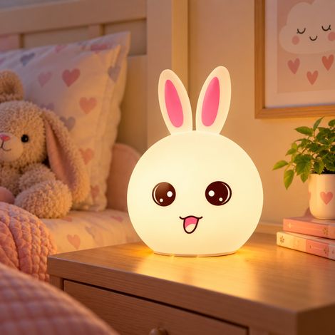 Lampe de nuit de table LED pour enfants à intensité variable par applaudissements 5VDC/USB 6500K [HO-CONEJO-WW-CW] (1/3)