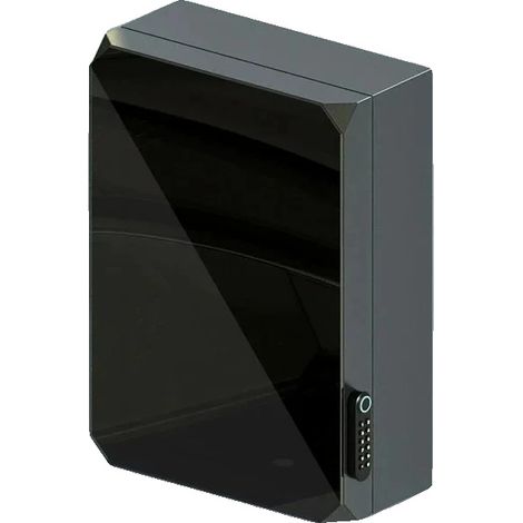 Caja protectora para cargador de coche eléctrico, diseño impermeable, construcción de acero resistente, interior negro. (1/2)