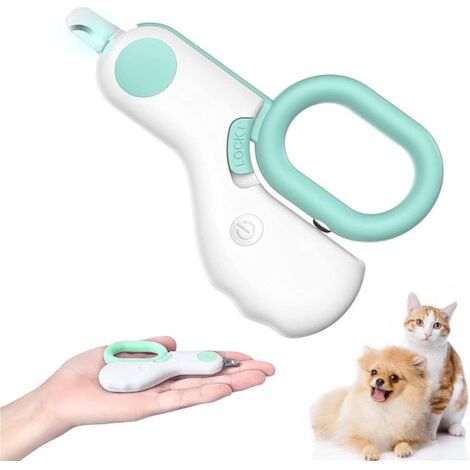 Coupe-ongles pour petits animaux avec lumière LED pour éviter de trop couper, convient aux petits chiens, chats et chatons (bleu) (1/5)