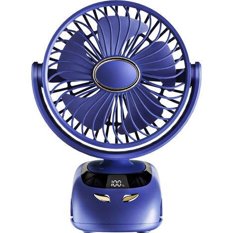Ventilateur à Pince, 6000mAh Ventilateur Portable de Bureau Pince USB, 5 Vitessesc, Sur Silencieux avec Lumière LED, Pince Robuste pour Bureau Personnel, Voiture de Golf (1/5)