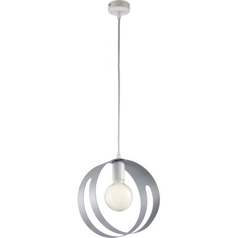 Sospensione Moderna 1 Luce Peter In Ferro Bianco Grigio Taglio Laser (1/2)