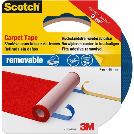 Doppelseitiges Klebeband, für Teppiche, wiederablösbar, 7 m x 50 mm