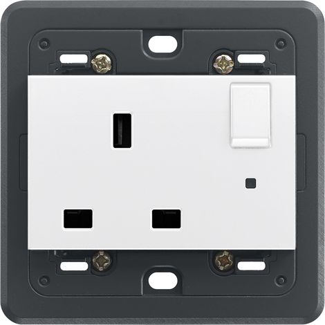 VIMAR - 20221.L.B Presa 2P+T 13A inglese interr. bianco
