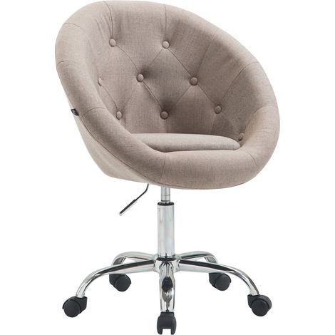 CLP Chaise de Bureau London V2 en Tissu avec Hauteur ajustable et Siège pivotant Taupe