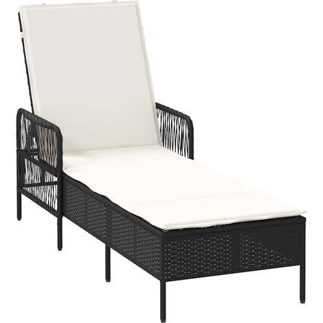 Maison Exclusive - Sonnenliege Schwarz und Cremeweiß 55 x 200 x 9