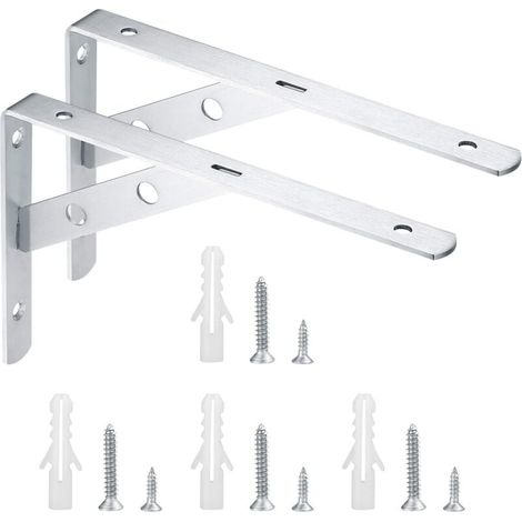 Stück Wandhalterungen, Wandhalterungen für Regale, Eckverstrebungen, Hochleistungshalterungen, 90-Grad-Wandeckhalterungen aus Metall – 200 x 135 mm (1/4)