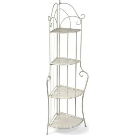 Set 2 scaffali in metallo angolare pieghevoli con 4 ripiani cm 33x33x166h