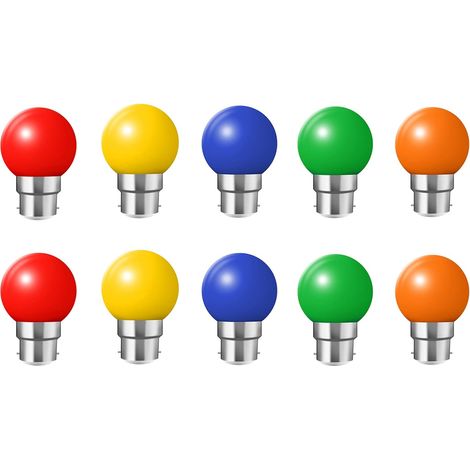 Paquete de 10 bombillas LED Festoon B22 con casquillo de bayoneta (equivalente a 20 W), bombillas navideñas pequeñas con base BC. (1/5)