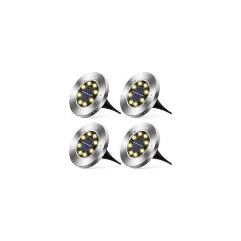 BRICOOMARKET Lot de 4 lampes solaires de jardin - Lumière chaude avec 8 LED, lampes de table extérieures décoratives (1/5)