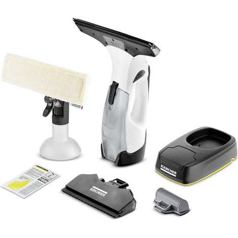 Nettoyeur De Vitres WV 5 Plus N Battery, avec Une Batterie Supplémentaire, Affichage LED, 2 Raclettes, Pulvérisateur avec Microfibres, 20 ML Nettoyant Vitres Concentré (1/5)