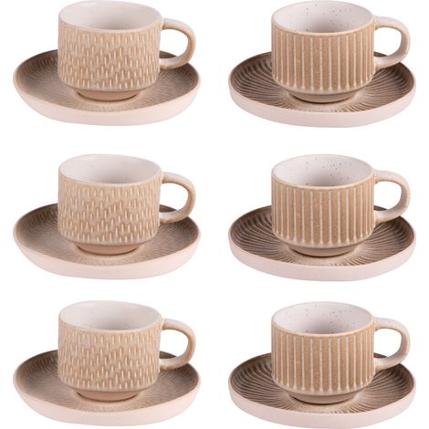 Table Passion - Coffret de 6 tasses à café avec sous tasses Miyaki 9 cl