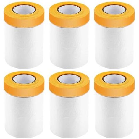 Bâche De Peinture - 55 Cm X 25 M - Film Plastique Autocollant Haute Adhérence - Protection Surface Peinture - Lot De 6 Rouleaux (1/5)