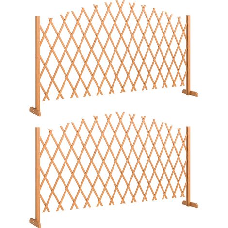 Ausziehbares, freistehendes Rankgitter-Set, 180 x 30 x 103 cm, Braun
