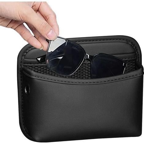 Organisateur Console Voiture Petit Porte-Stylo Et Téléphone En Cuir PU Sac Rangement Voiture pour Road Trip Camping Long Drive (1/5)
