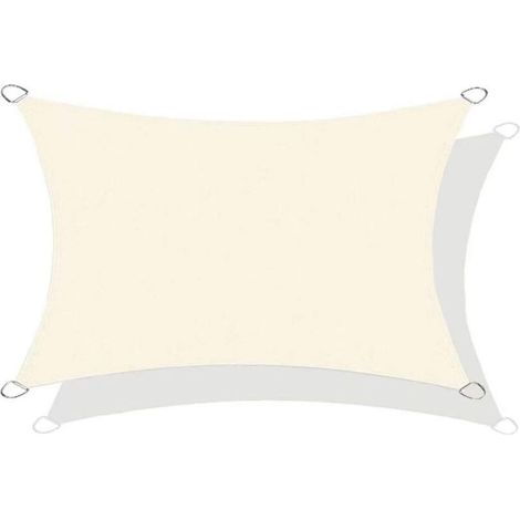 Wasserdichtes, rechteckiges Sonnensegel, UV-beständige Pergola/Carport für Terrasse, Garten, Gewächshaus, Balkon und Camping, 3 x 5 m, Beige