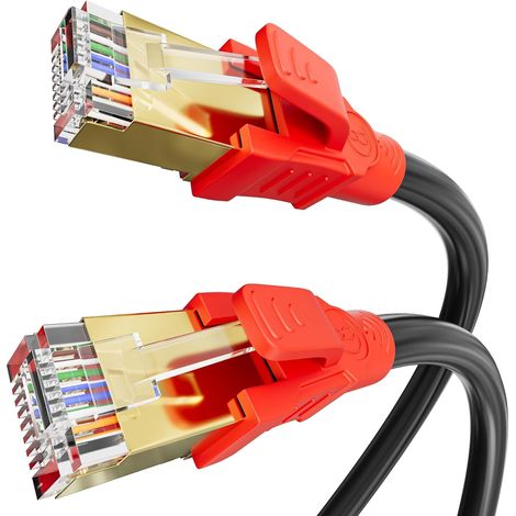 Cable Ethernet 5m Cat 8, Blindé Câble RJ45 5 Mètres Haut Débit Câble Réseau (1/5)