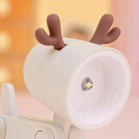 Mini veilleuse mignonne pour animaux de compagnie, lampe de bureau LED kawaii, mini support de téléphone mignon, article de décoration, cerf beige (1/5)