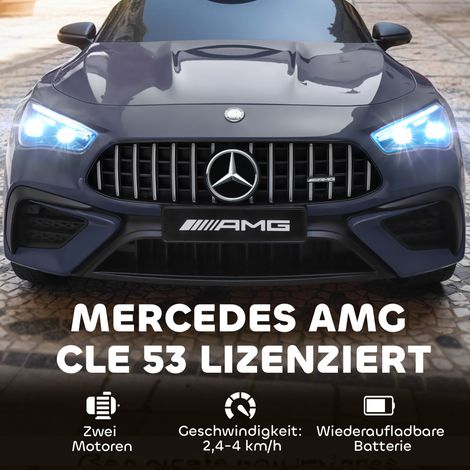 Voiture électrique enfant Mercedes 12V, télécommande, phares LED, musique, gris, pour filles et garçons 3-6 ans (1/4)