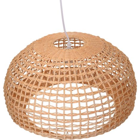 Kronleuchter aus natürlichem Rattan mit Befestigung ø50h30,5 cm (1/4)