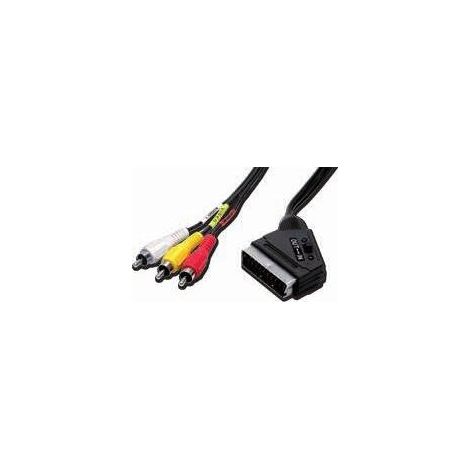 CAVO SCART CON SPINA SCART A 21 POLI E RCA 150CM