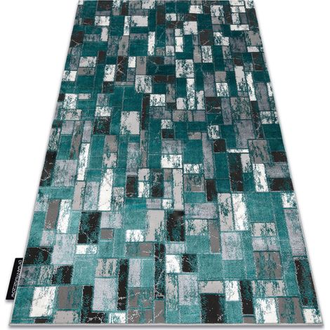 Tappeto DE LUXE moderno 6768 Geometrico - Structural verde / antracite green 180x270 cm