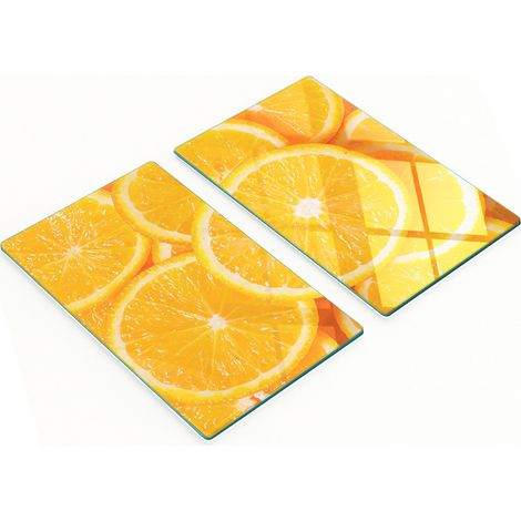 Eleganti e resistenti taglieri in vetro con stampa a fette d'arancia, 2x30x52 cm (1/5)