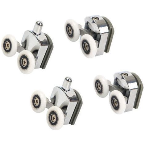 Duschkabinentürrollen-Set (4-teilig) - Zwei Rollen - Oval - Schmetterlingsform (23 mm) (1/5)