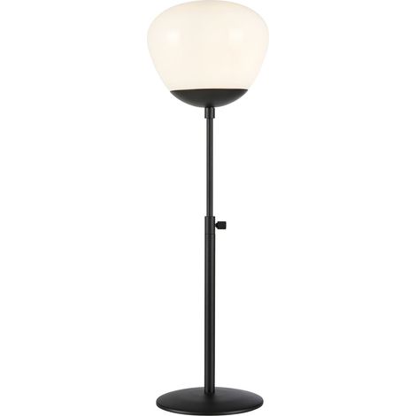Lampe de table E14, verre opale blanc et métal noir - Markslöjd - Rise (1/3)