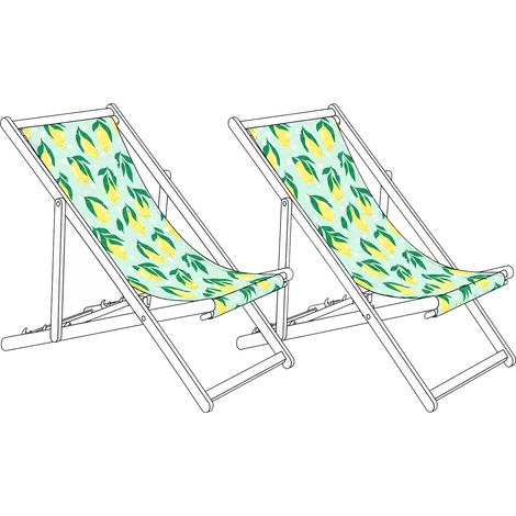 Conjunto de 2 telas de poliéster para tumbona de jardín patrón de limones exterior multicolor Anzio / Avellino