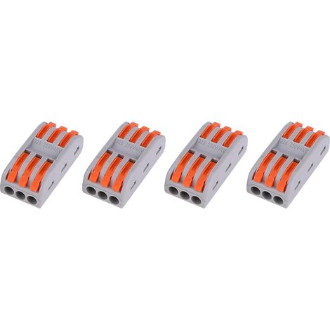 48-teiliger, 3-poliger, kompakter, orangefarbener, flammhemmender Nylon-Kabelverbinder, 11–28 AWG, PCT-2–3 (1/5)